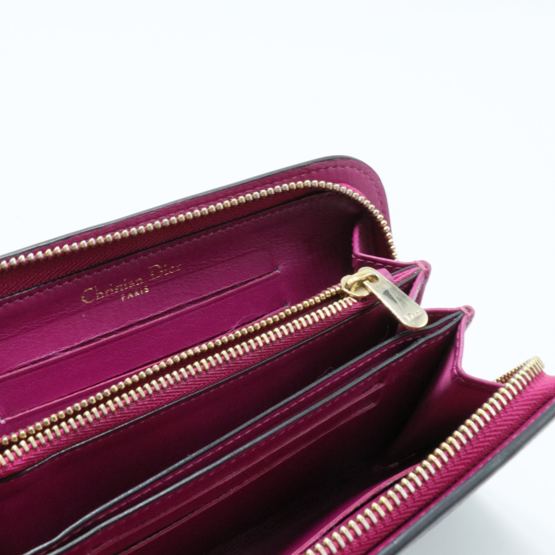 Leather Diorissimo Voyageur Zip Around Wallet
