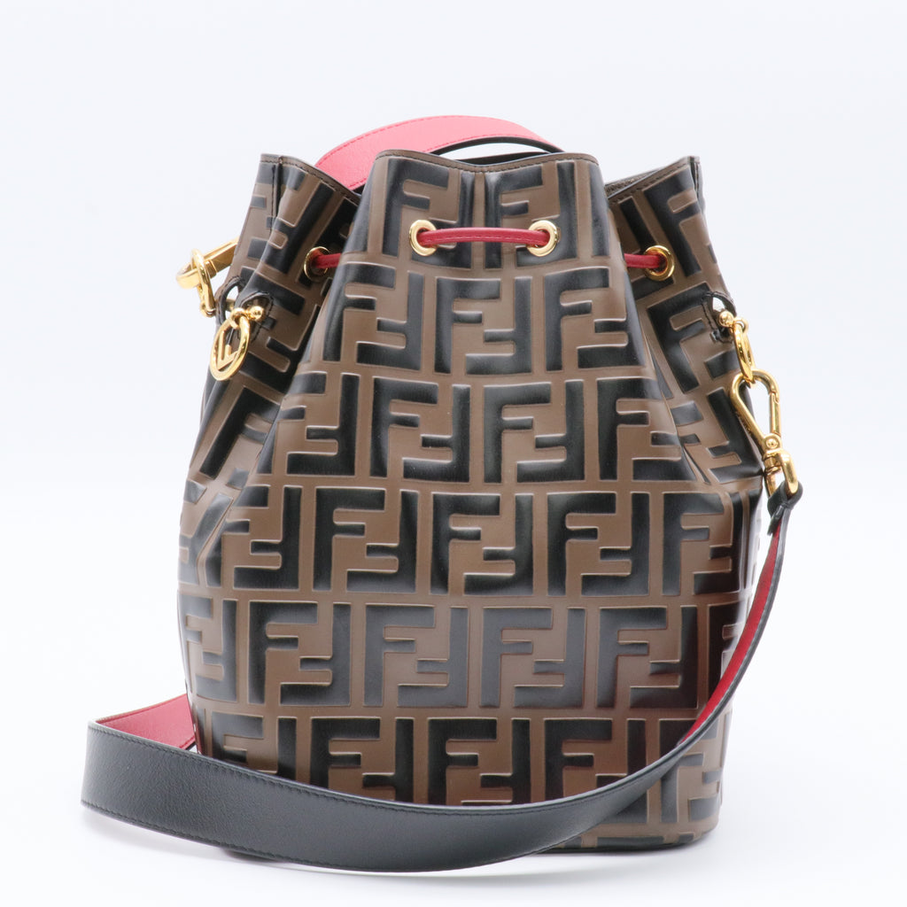 Mon Tresor Bucket Bag Zucca Embossed Leather For Gisel