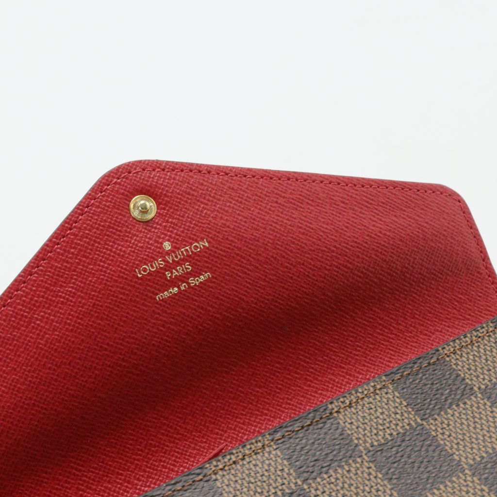 Damier Ebene Josephine Wallet Red
