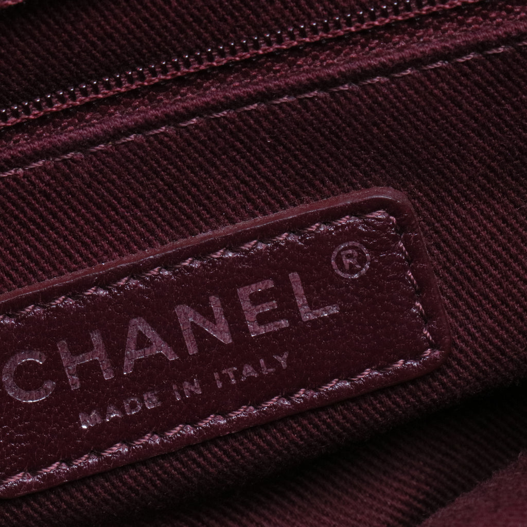 Aged Calfskin Quilted Be CC Tote Black twins