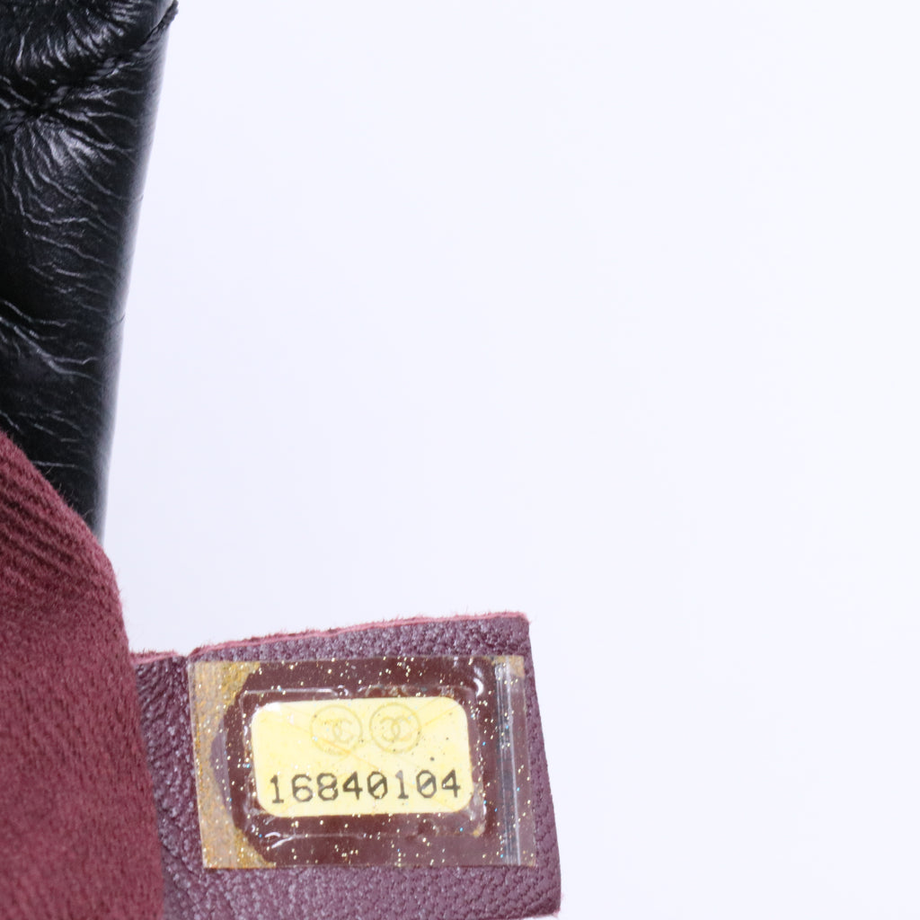 Aged Calfskin Quilted Be CC Tote Black twins