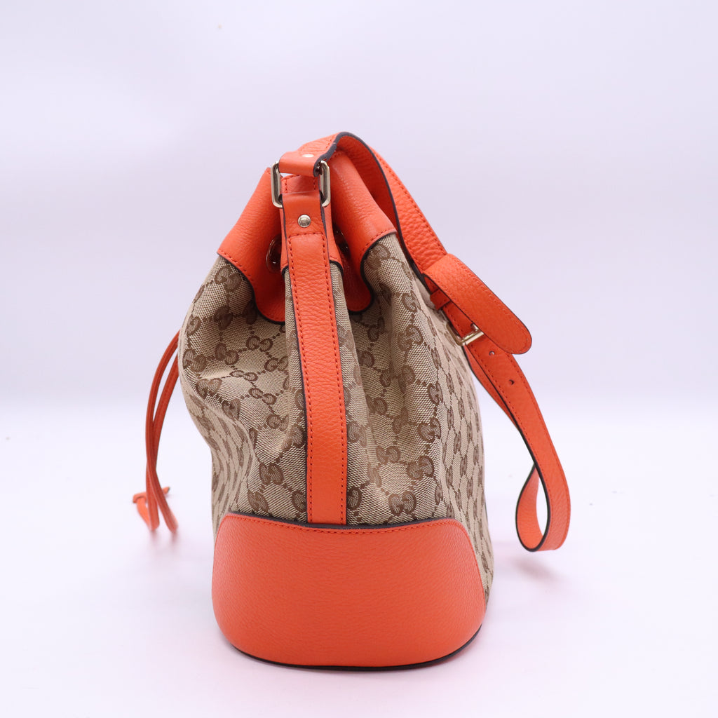 Gucci Gg Canvas Drawstring Bucket Bag Twins LDJ3868