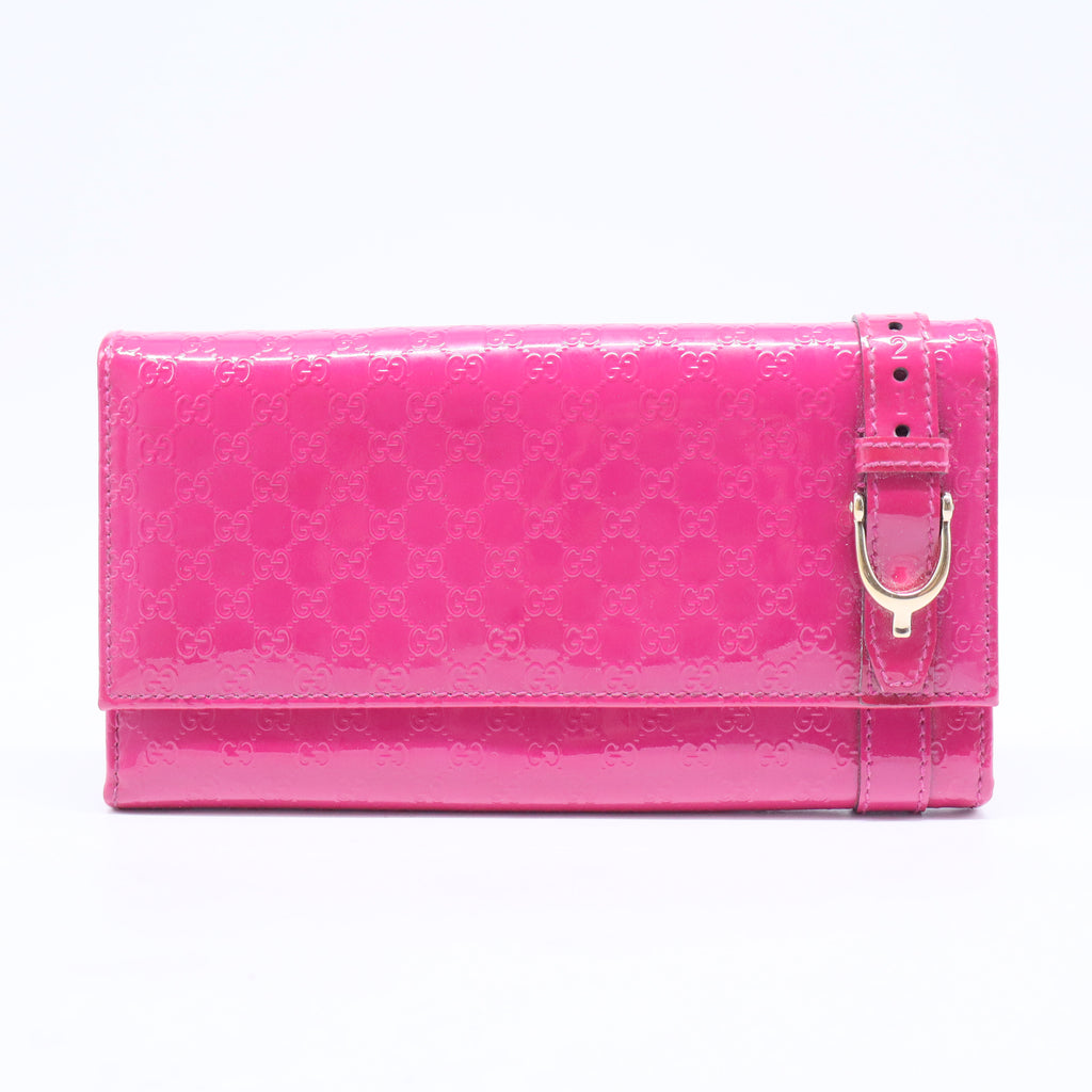 Patent Microguccissima Nice Wallet Bright Bouganville W20573