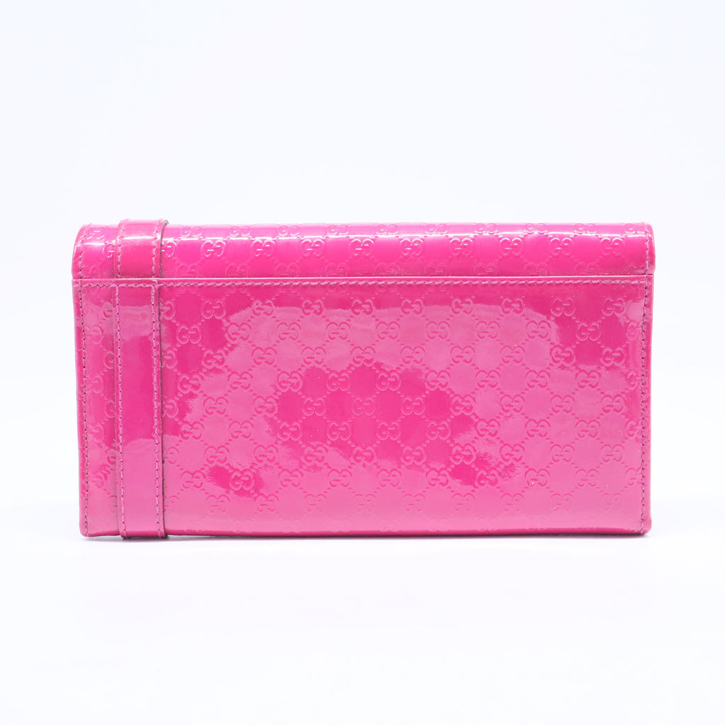 Patent Microguccissima Nice Wallet Bright Bouganville W20573