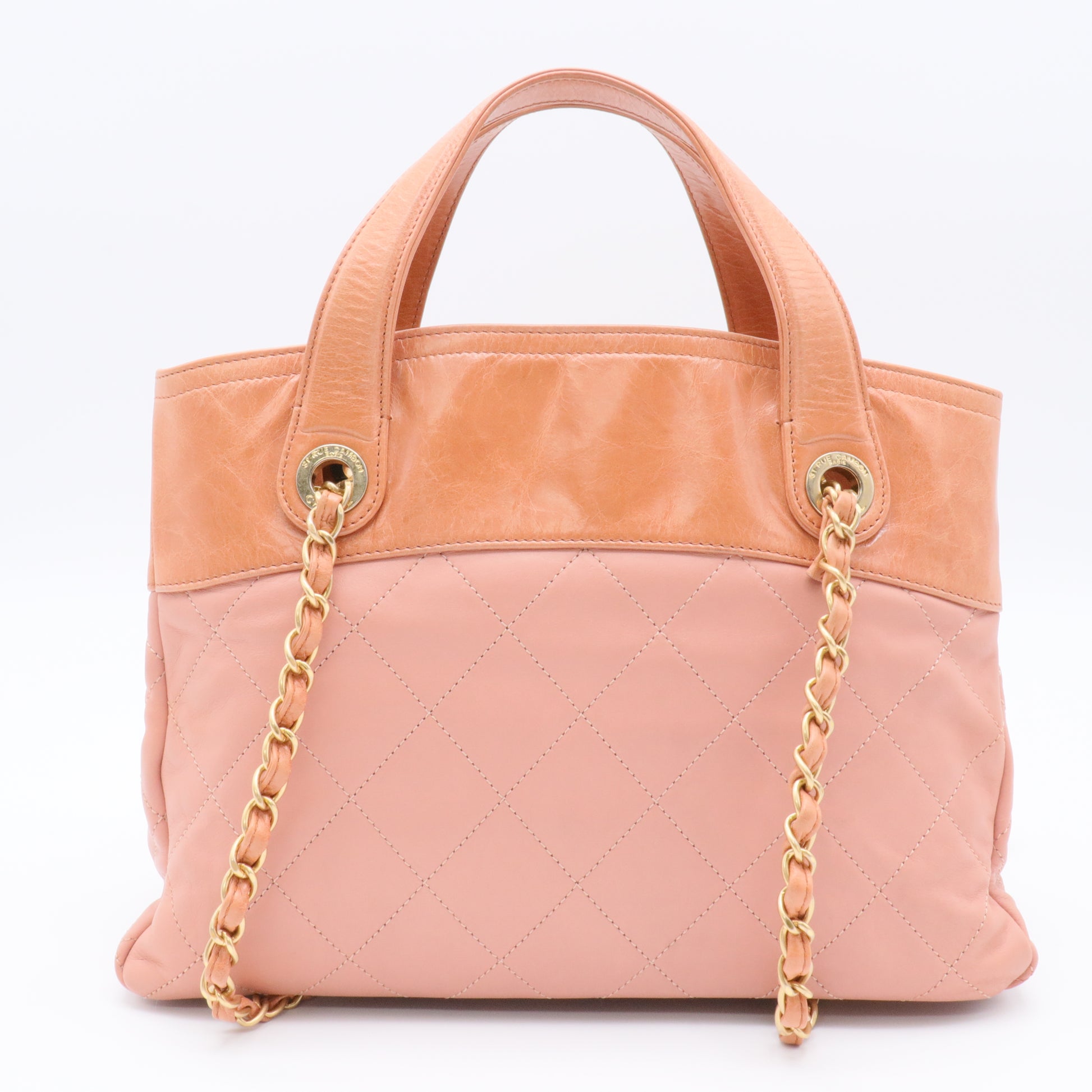 Light Red Quilted Leather In-the-Mix Small Tote Bag