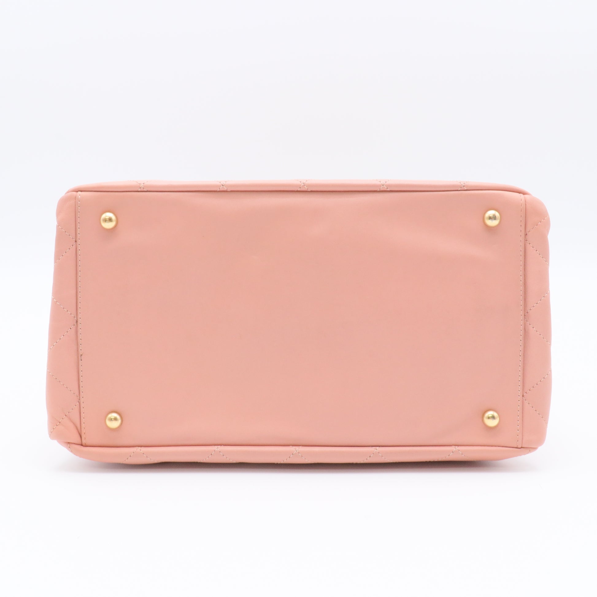Light Red Quilted Leather In-the-Mix Small Tote Bag