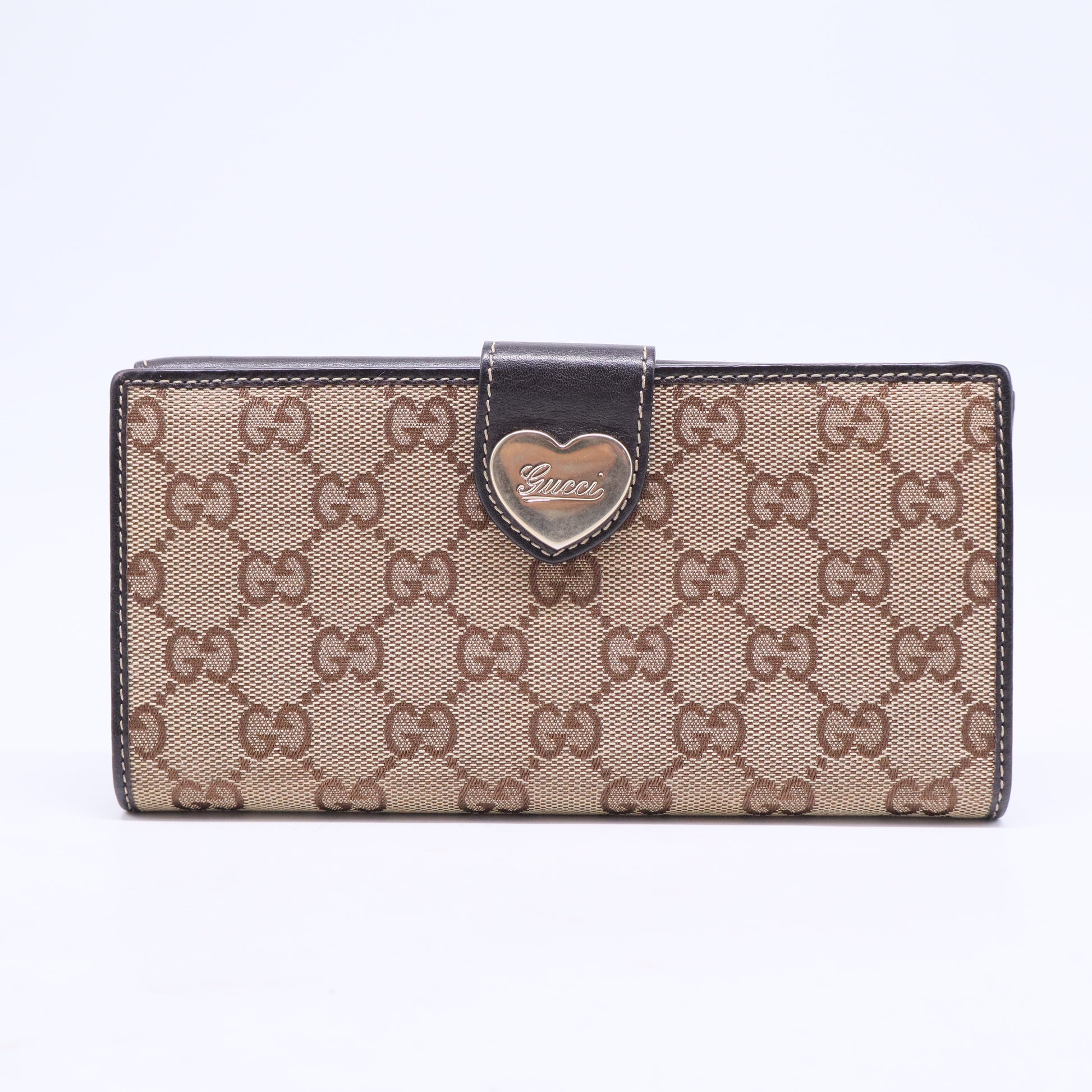 Lovely Heart GG Canvas Long Wallet