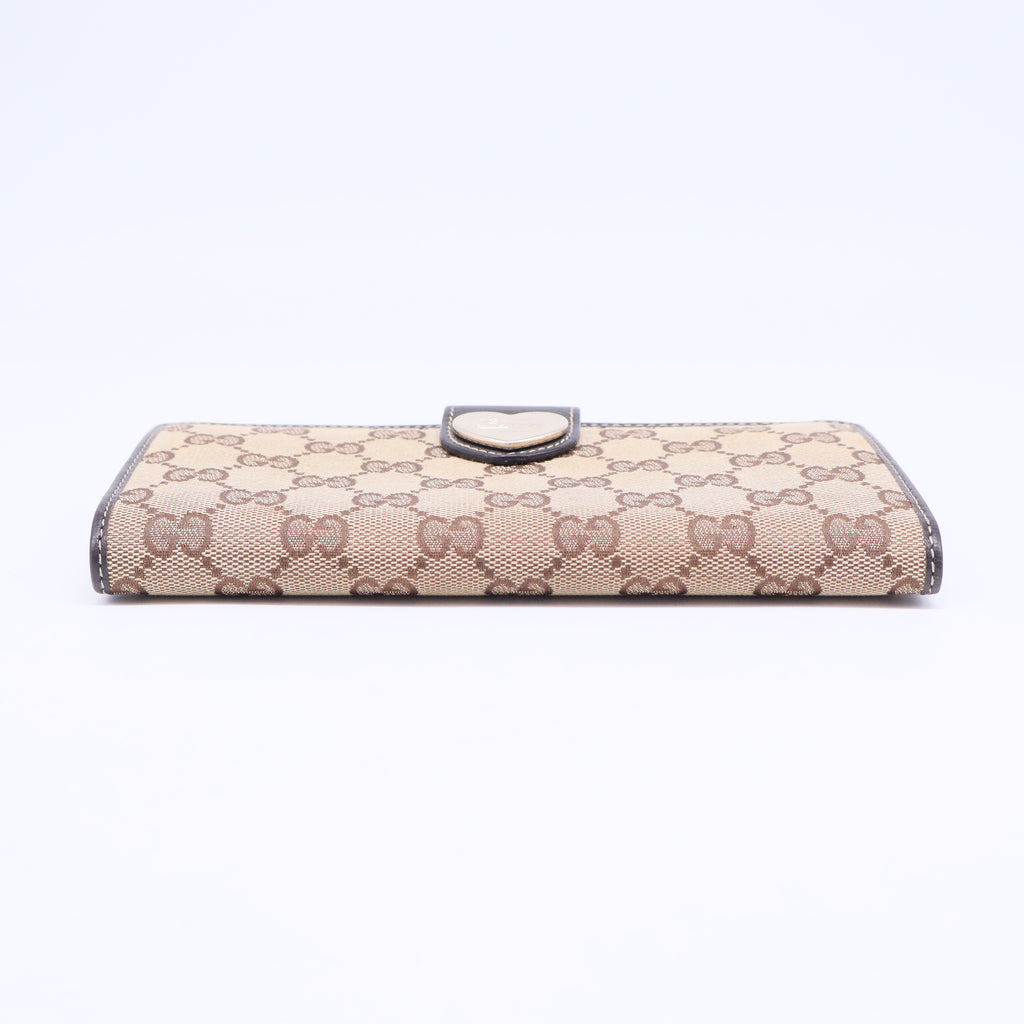 Lovely Heart GG Canvas Long Wallet