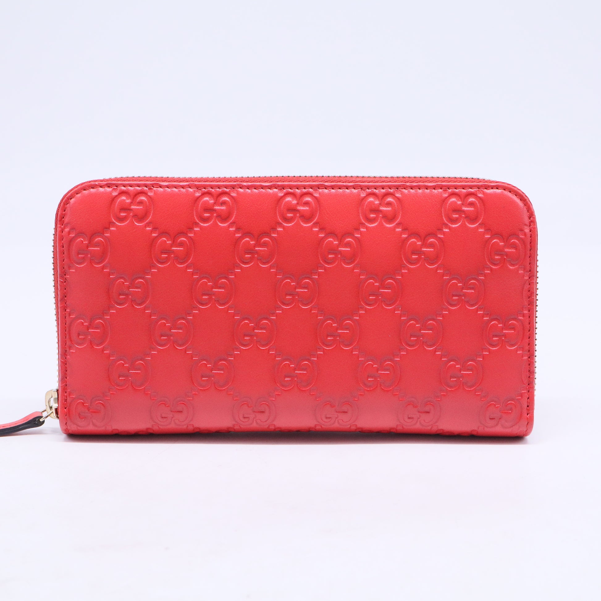 Signature Continental ssima Zip Around Wallet Red