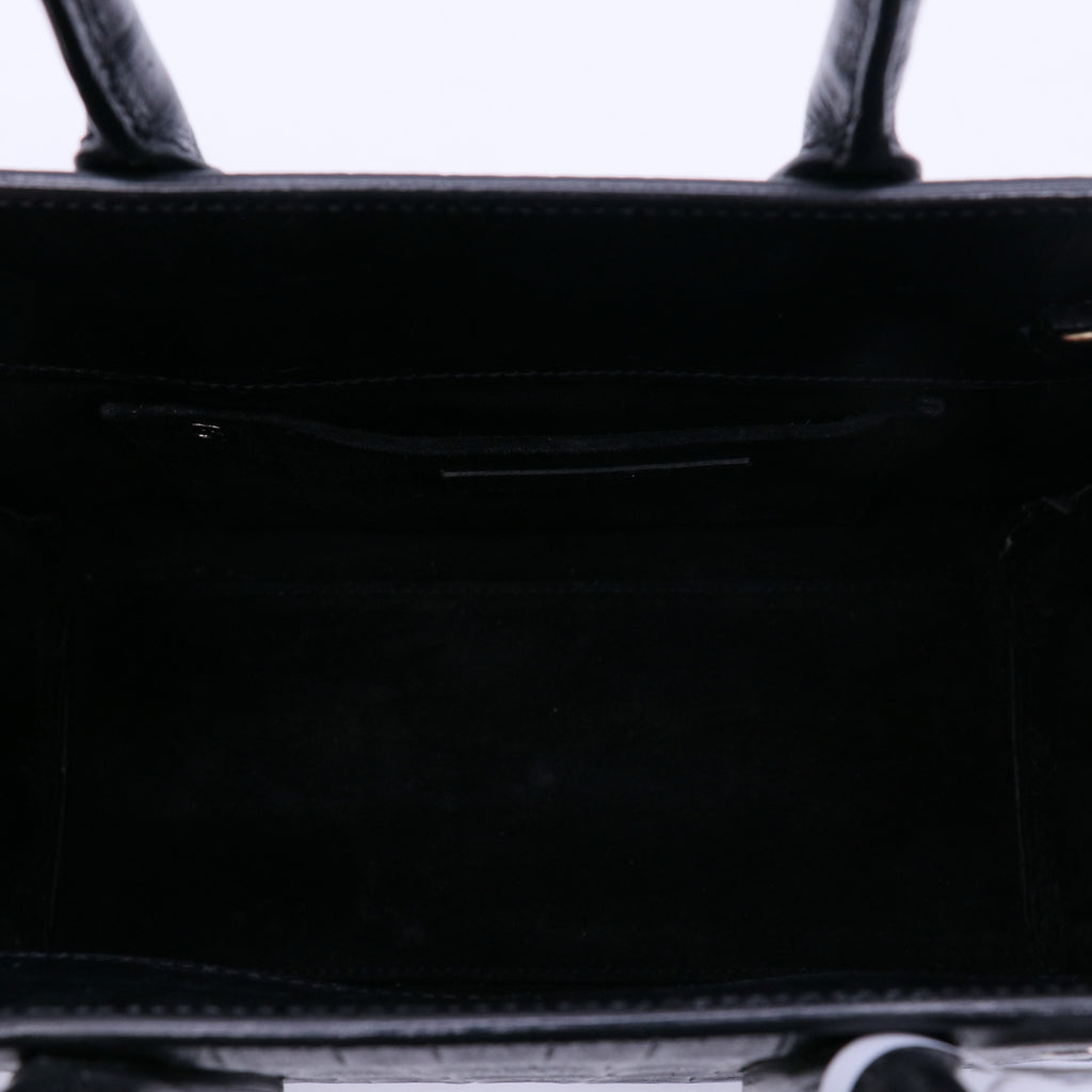 Yves Saint Laurent Black Croc Embossed Patent Leather small Sac de Jour Bag twins LDJ3912