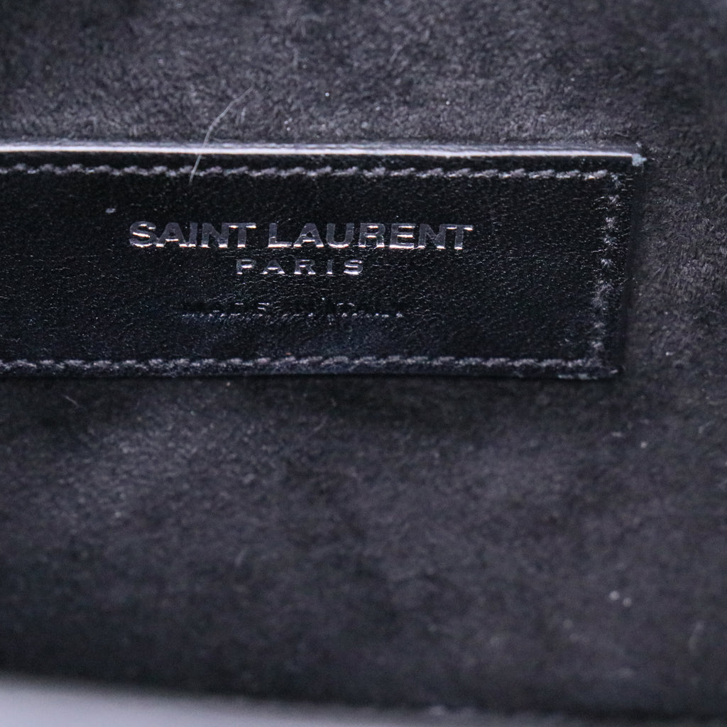 Yves Saint Laurent Black Croc Embossed Patent Leather small Sac de Jour Bag twins LDJ3912