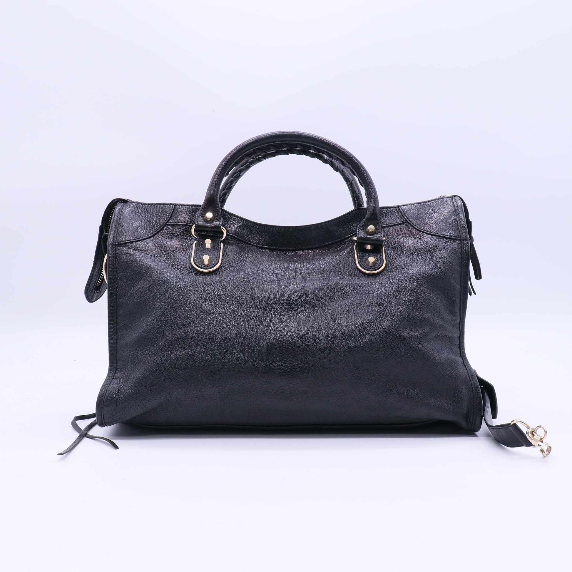 Balenciaga Chevre Gold Metallic Edge Hardware City Black twins LDJ3915