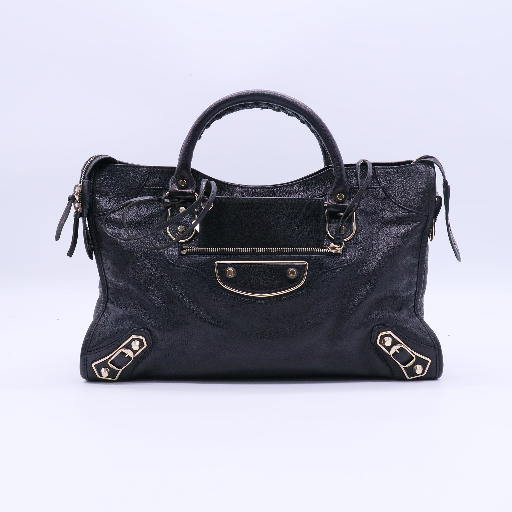Balenciaga Chevre Gold Metallic Edge Hardware City Black twins LDJ3915