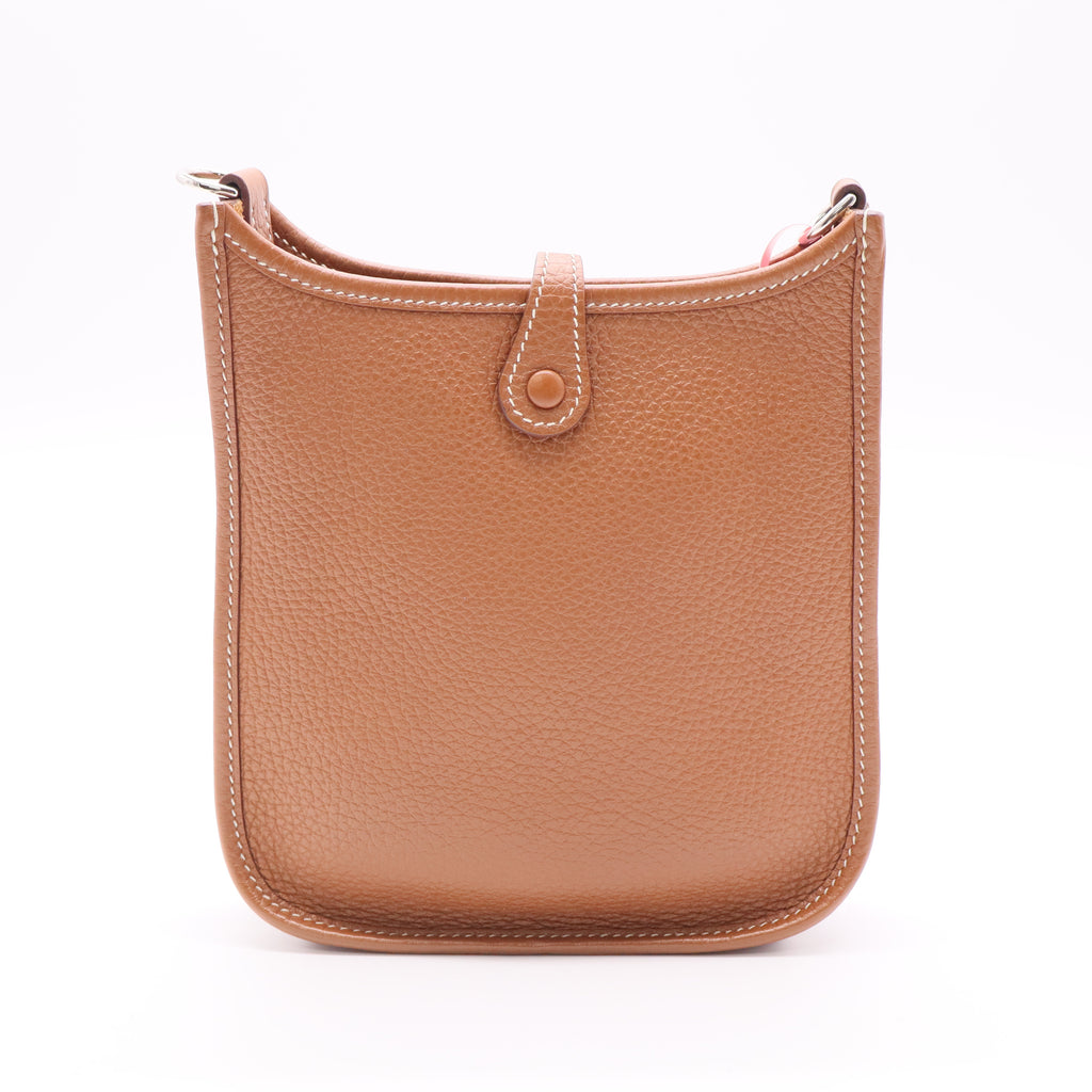 Mini Evelyne 16 TPM in gold leather Twins