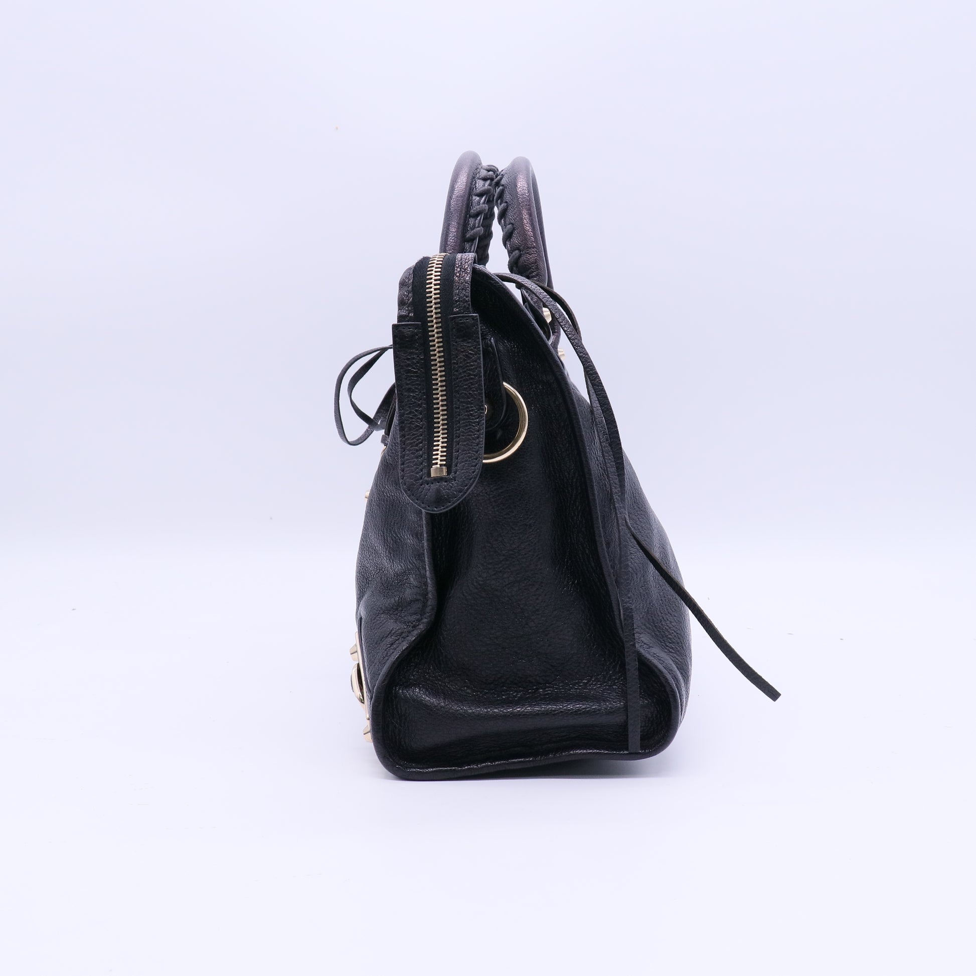Balenciaga Chevre Gold Metallic Edge Hardware City Black twins LDJ3915