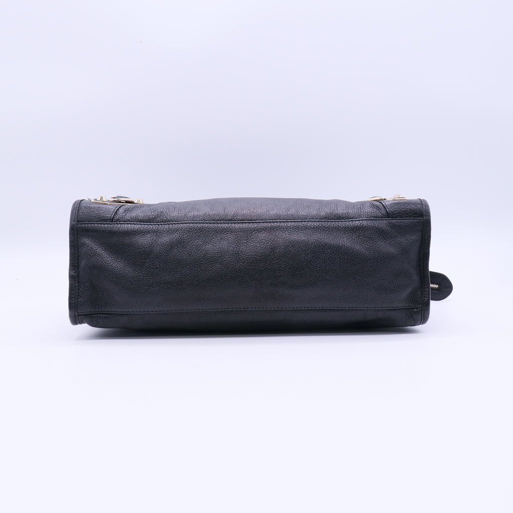 Balenciaga Chevre Gold Metallic Edge Hardware City Black twins LDJ3915