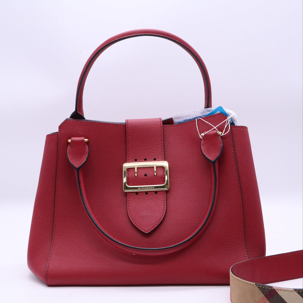 Burberry Small Grained Leather Buckle Tote Satchel Twins LDJ3866