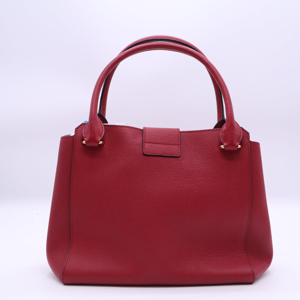 Burberry Small Grained Leather Buckle Tote Satchel Twins LDJ3866