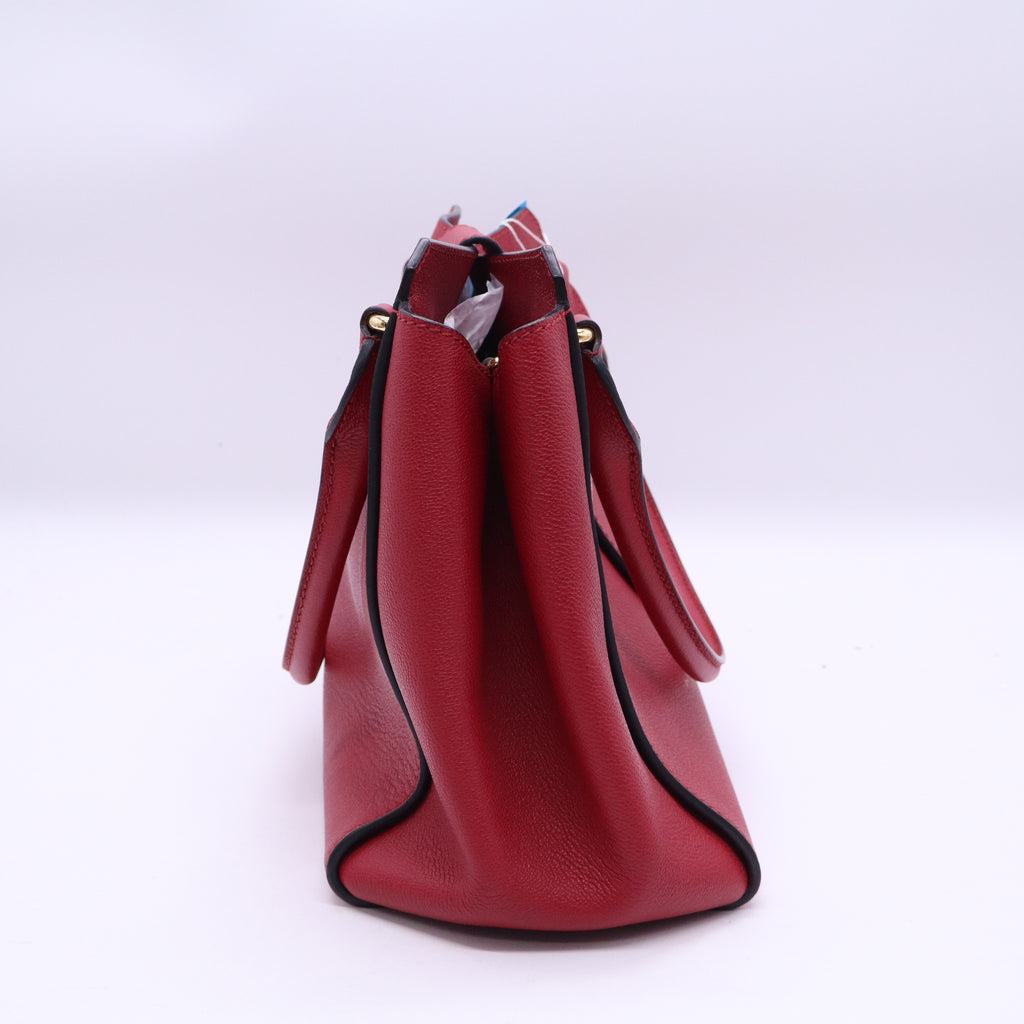 Burberry Small Grained Leather Buckle Tote Satchel Twins LDJ3866