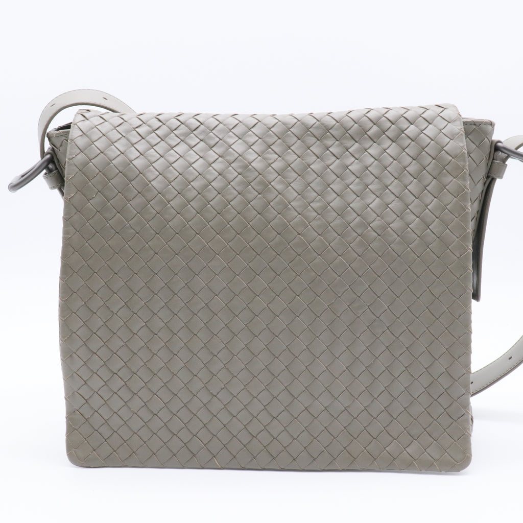 Square Flap Messenger Bag Intrecciato Nappa