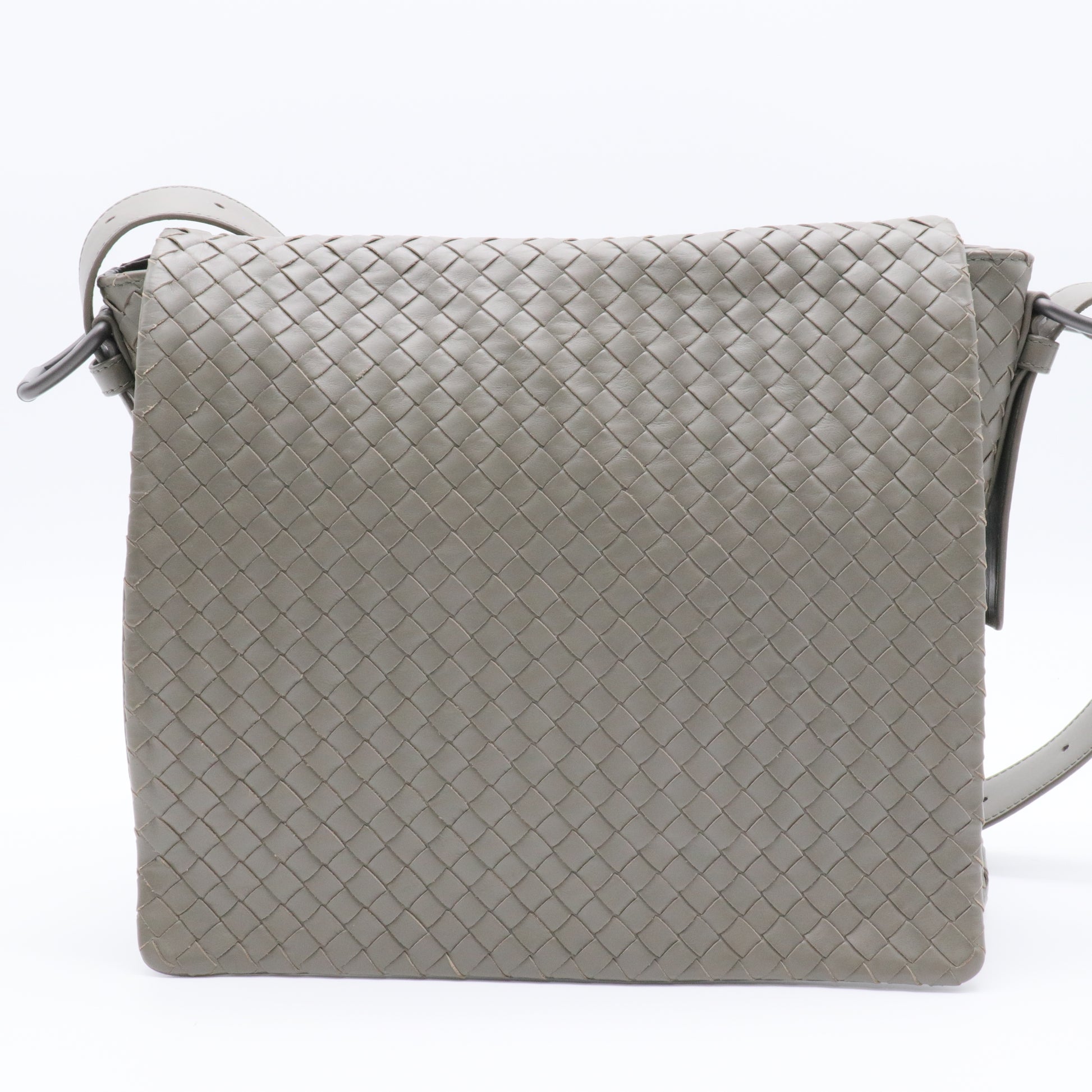 Square Flap Messenger Bag Intrecciato Nappa