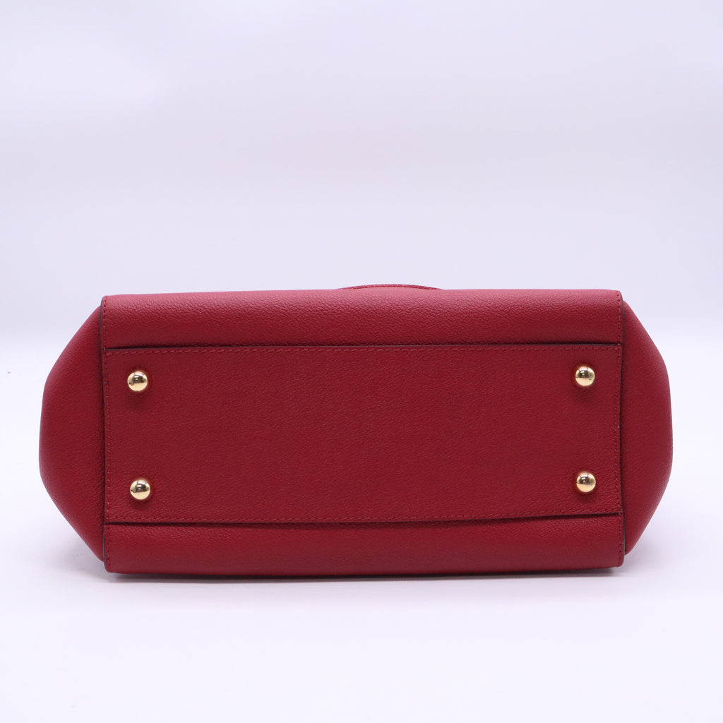 Burberry Small Grained Leather Buckle Tote Satchel Twins LDJ3866