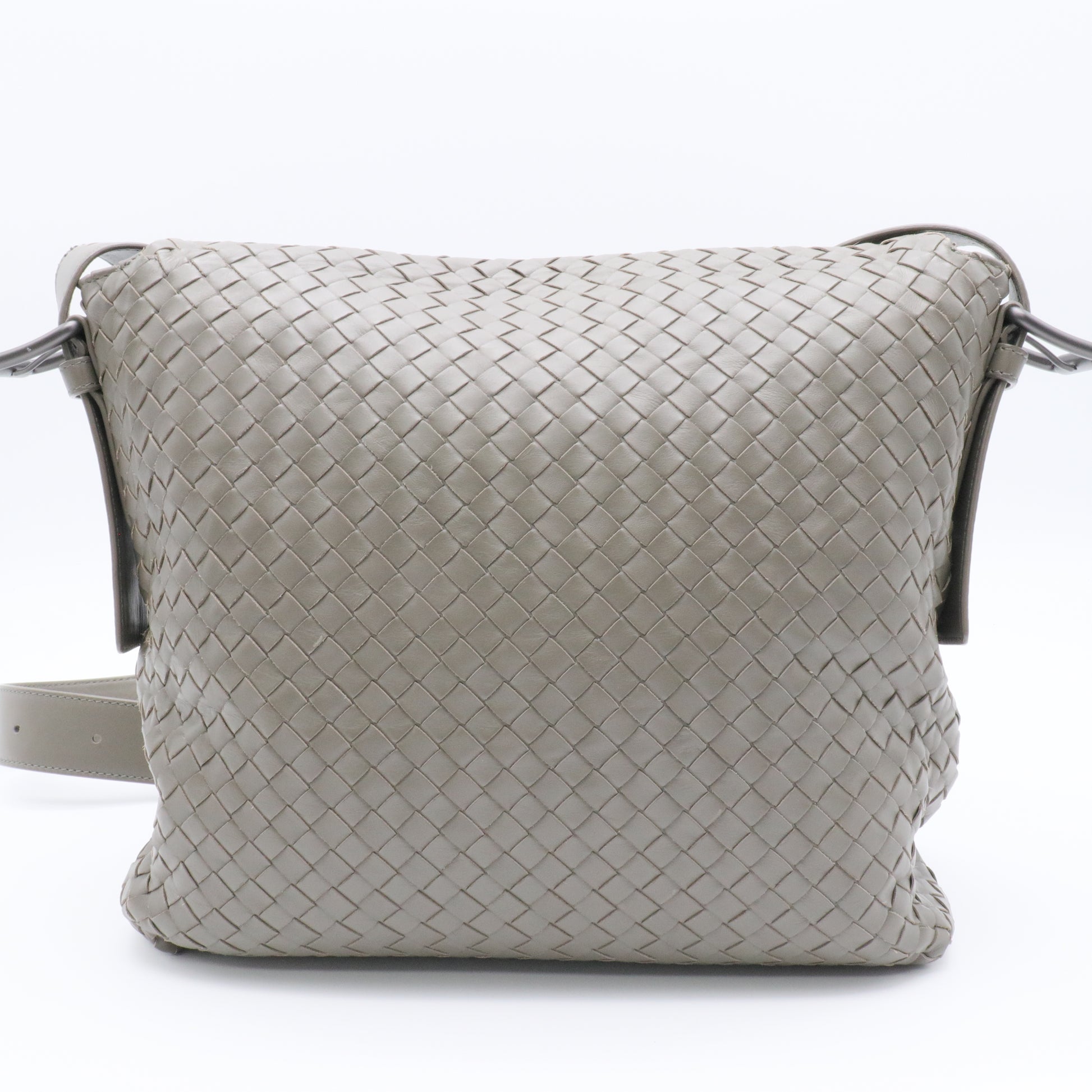 Square Flap Messenger Bag Intrecciato Nappa