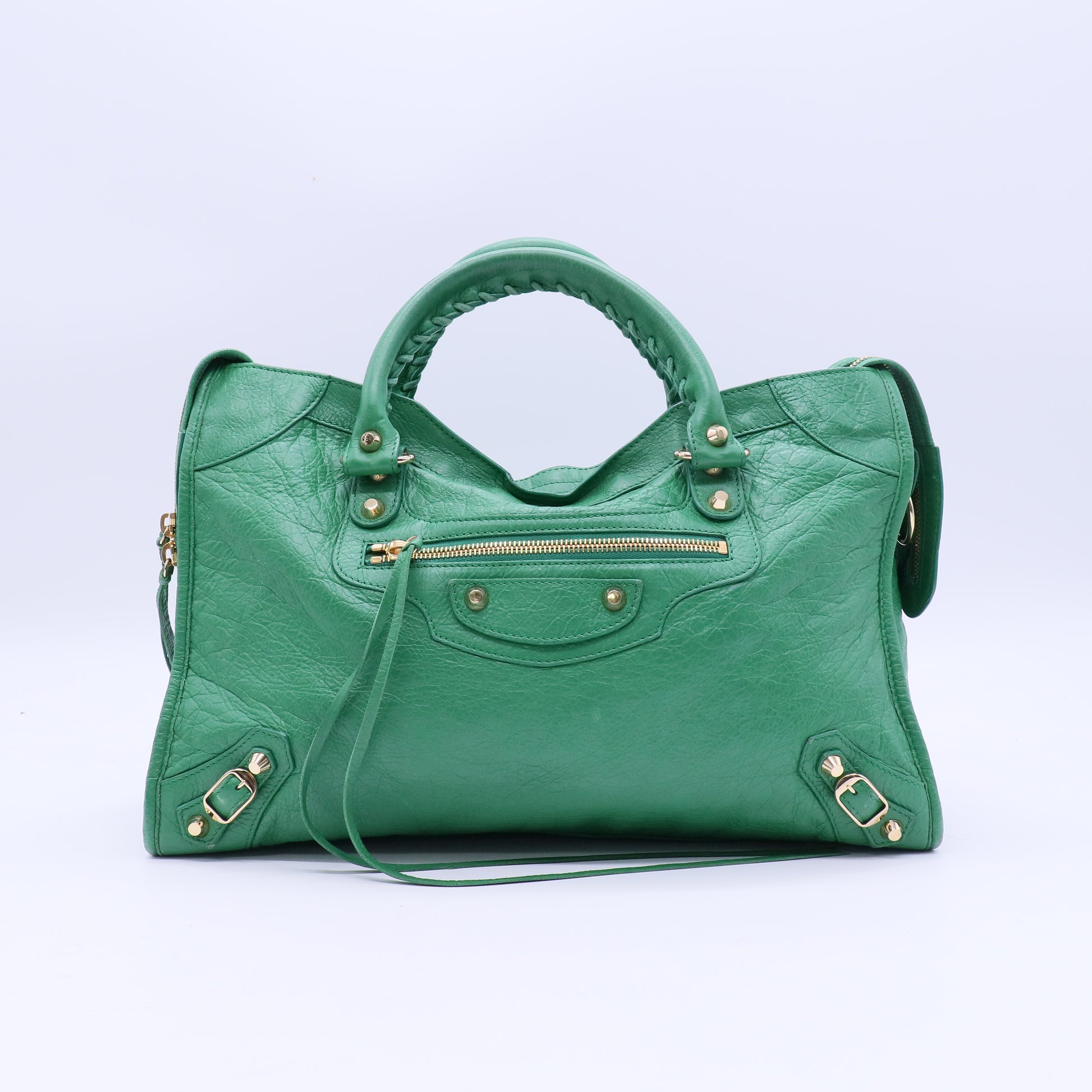 Balenciaga Agneau Classic Silver Hardware S City Magic Green twins LDJ3916
