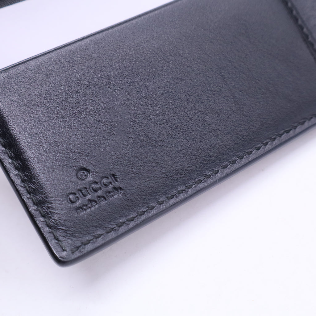 GG Supreme Monogram Pearl Studded French Wallet Black W20010