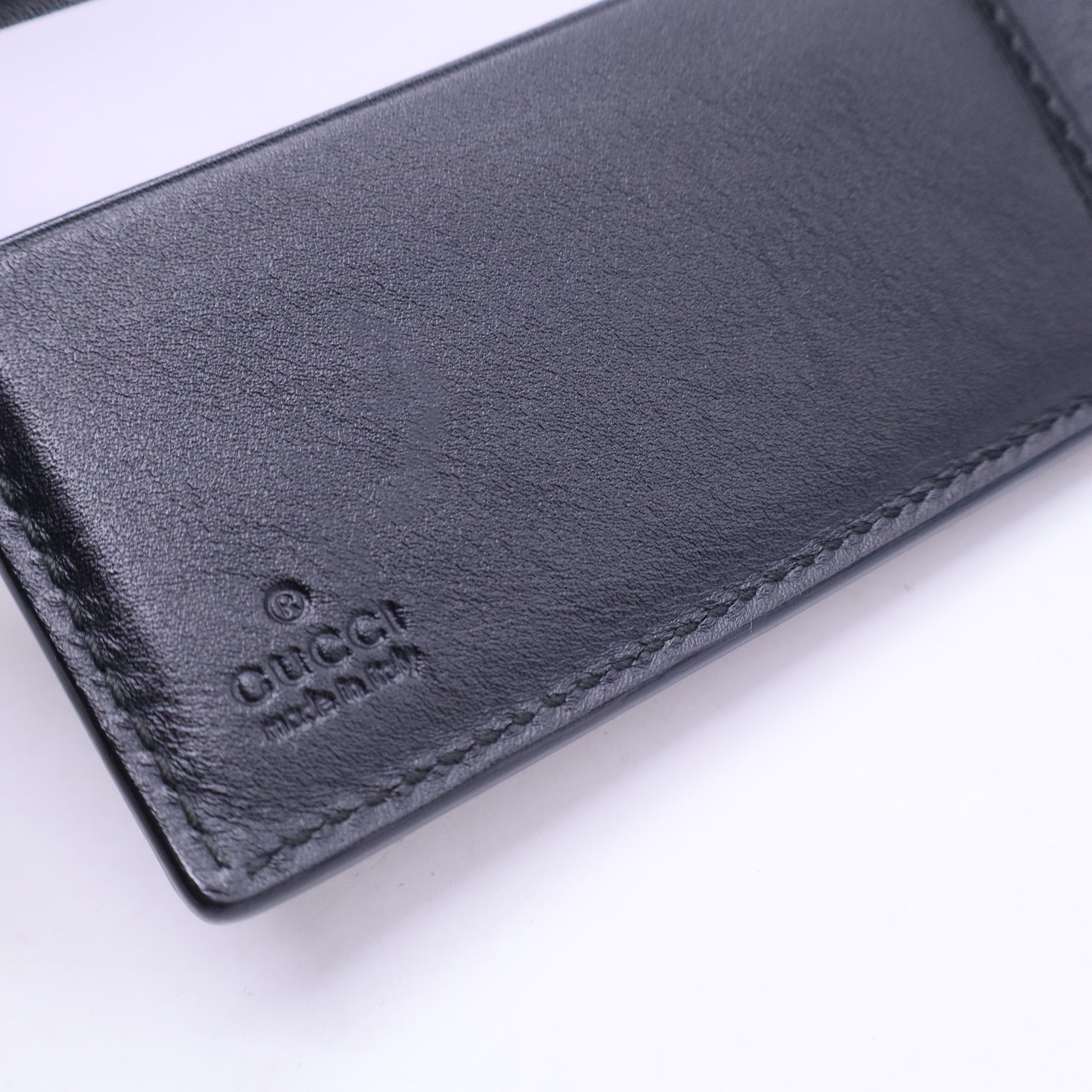 GG Supreme Monogram Pearl Studded French Wallet Black W20010