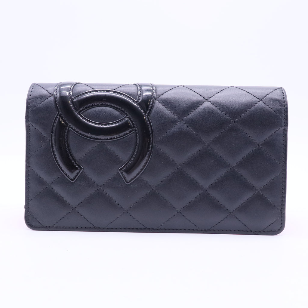 Black Leather Cambon Ligne Bifold Wallet W11302