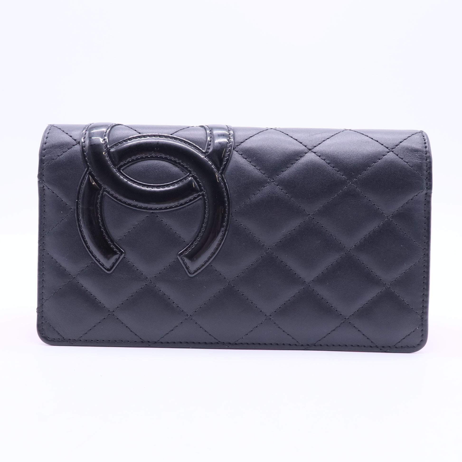 Black Leather Cambon Ligne Bifold Wallet W11302