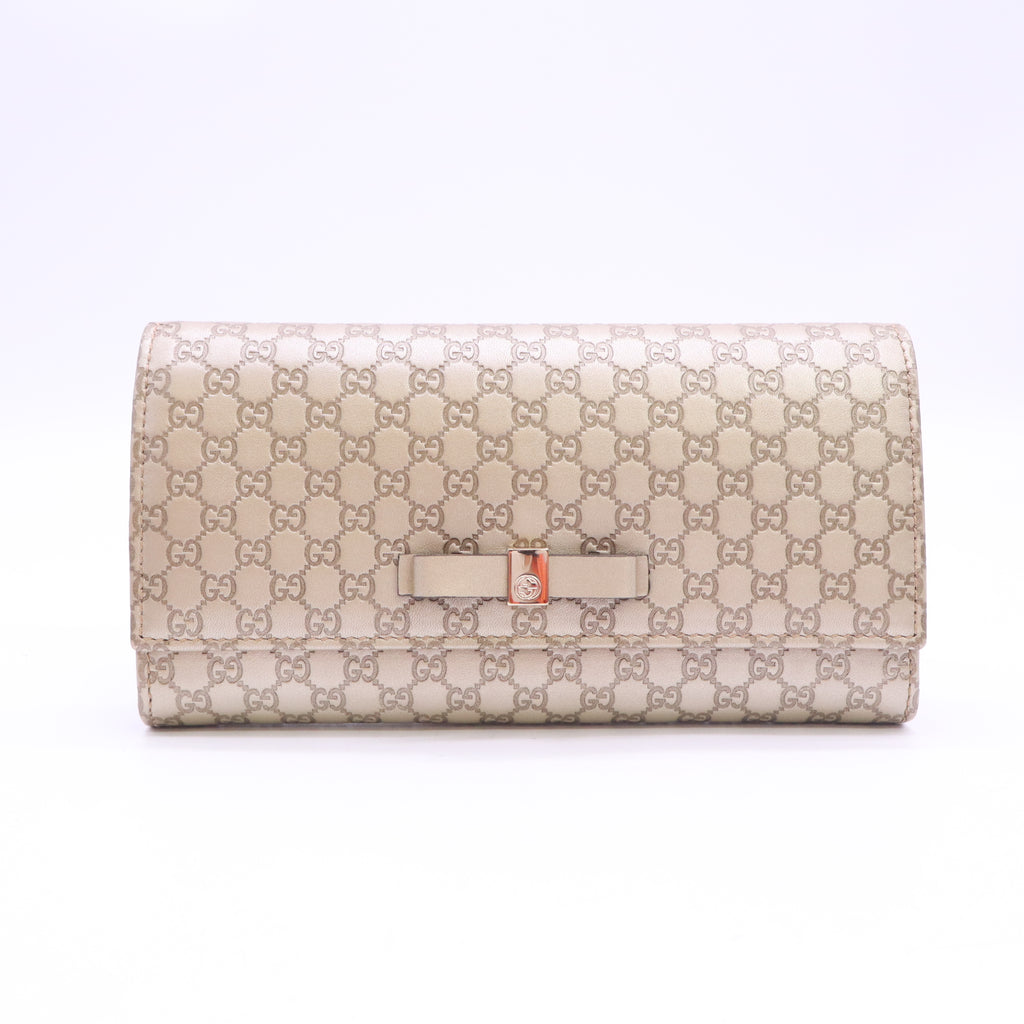 Gucci Microguccissima Bow Continental Wallet W23510