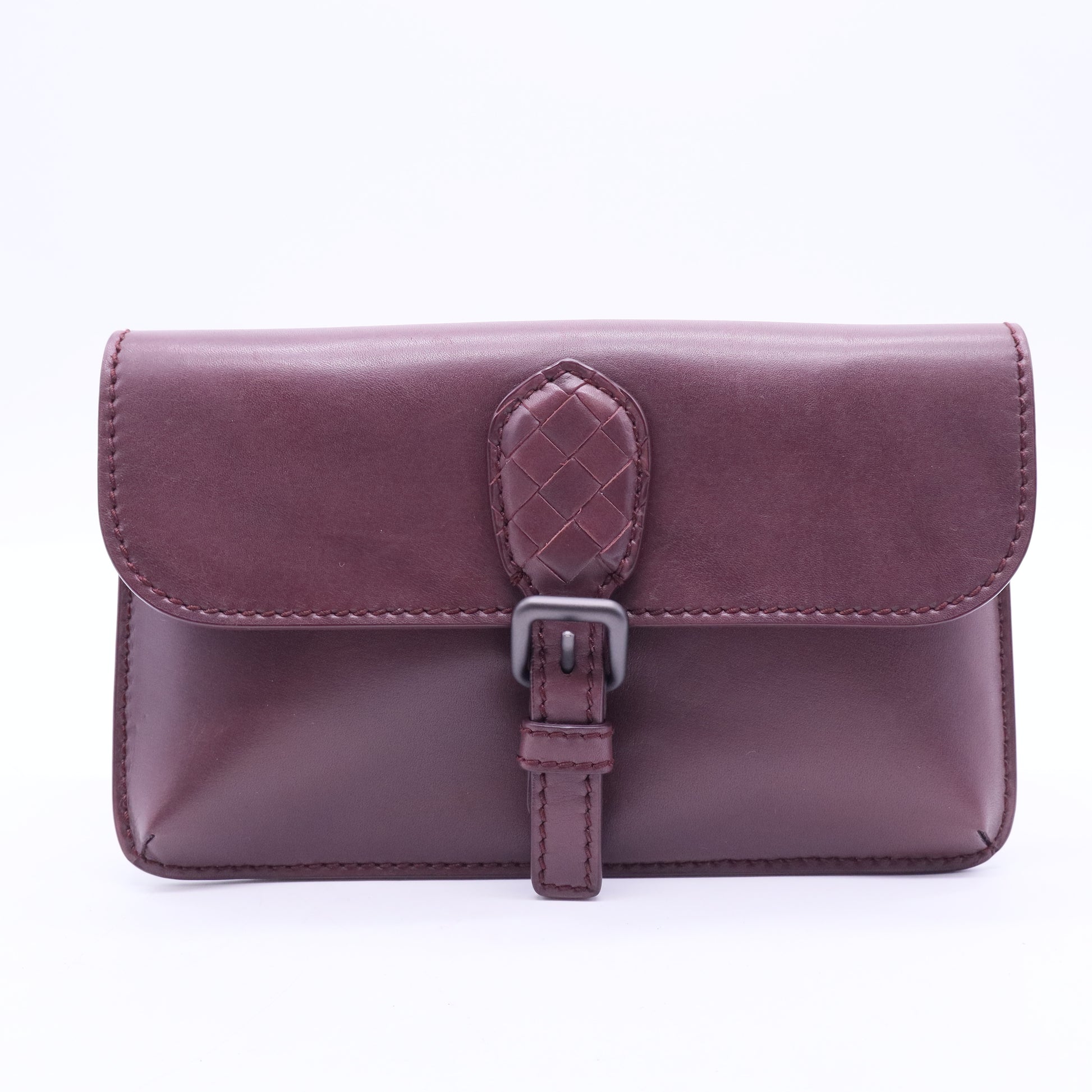 Burgundy Intrecciato Leather  Bag-W20060