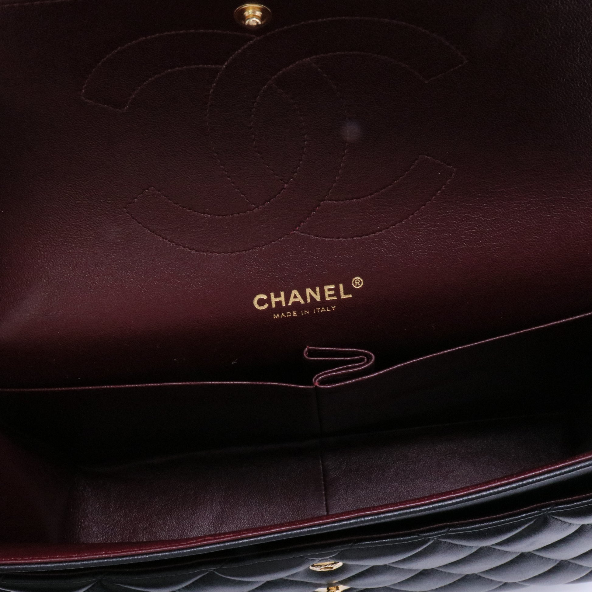 Black Quilted Lambskin Leather Classic Jumbo Double Flap Bag twins