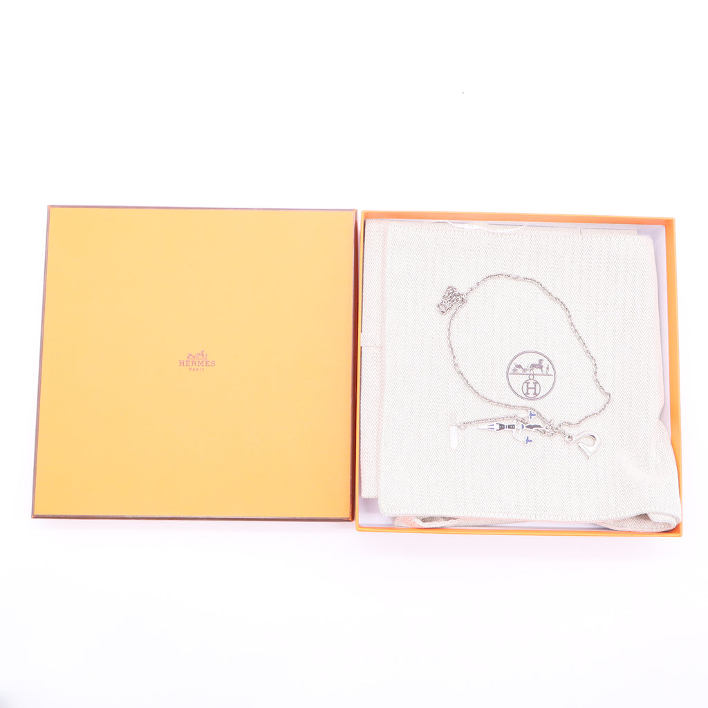 Hermes Enamel necklace twins LDJ2560