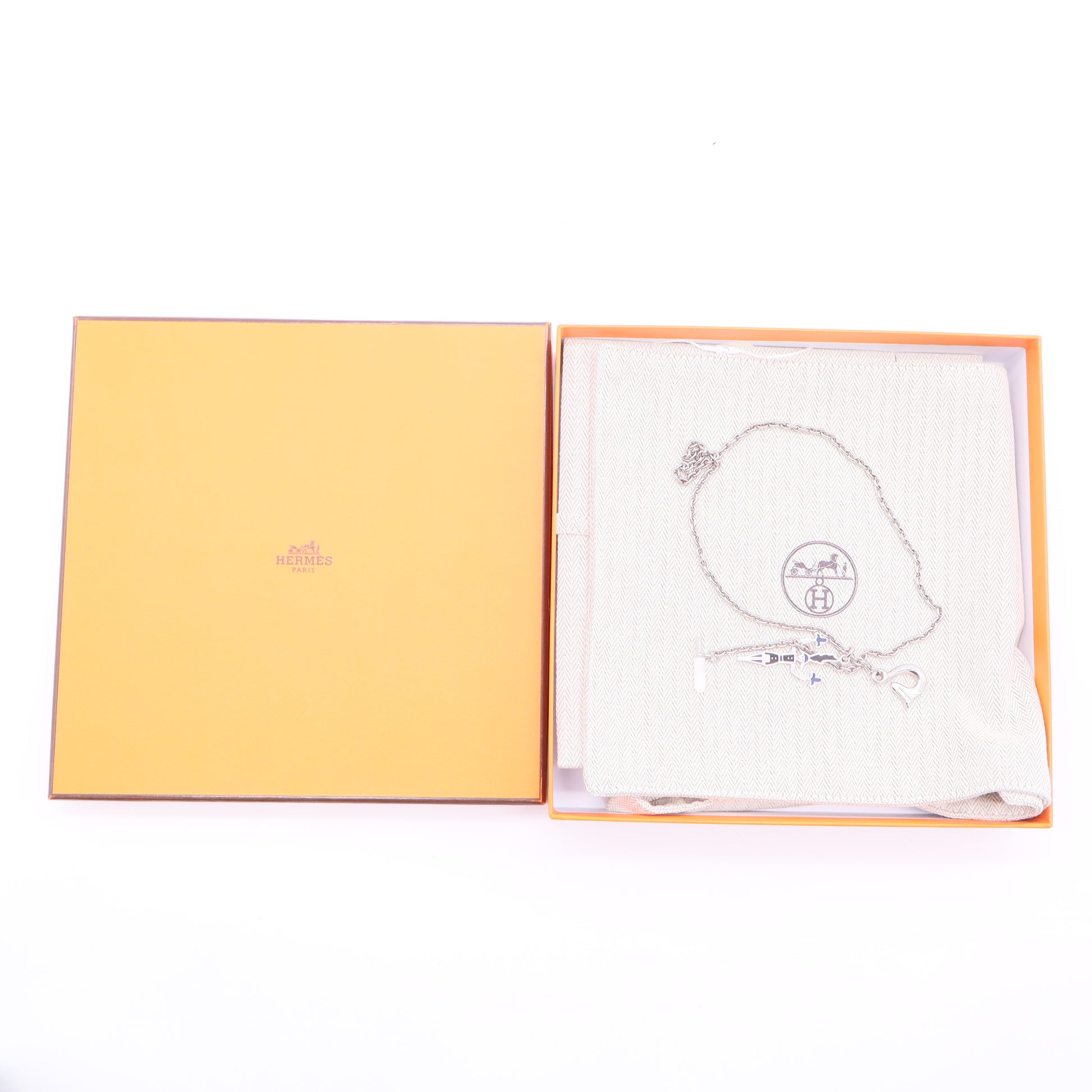 Hermes Enamel necklace twins LDJ2560