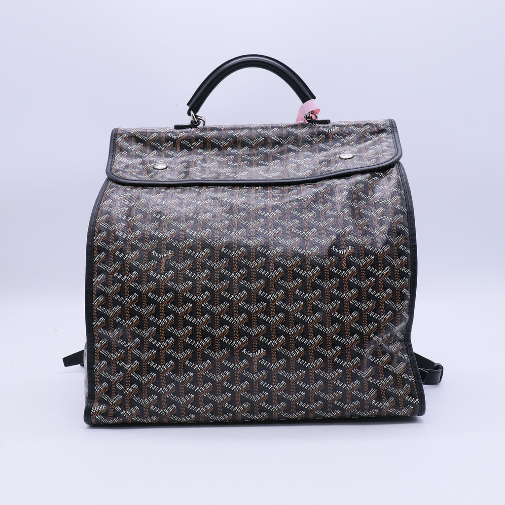 Goyard Black Chevron Print Coated Canvas Saint-Leger Bag twins LDJ3904