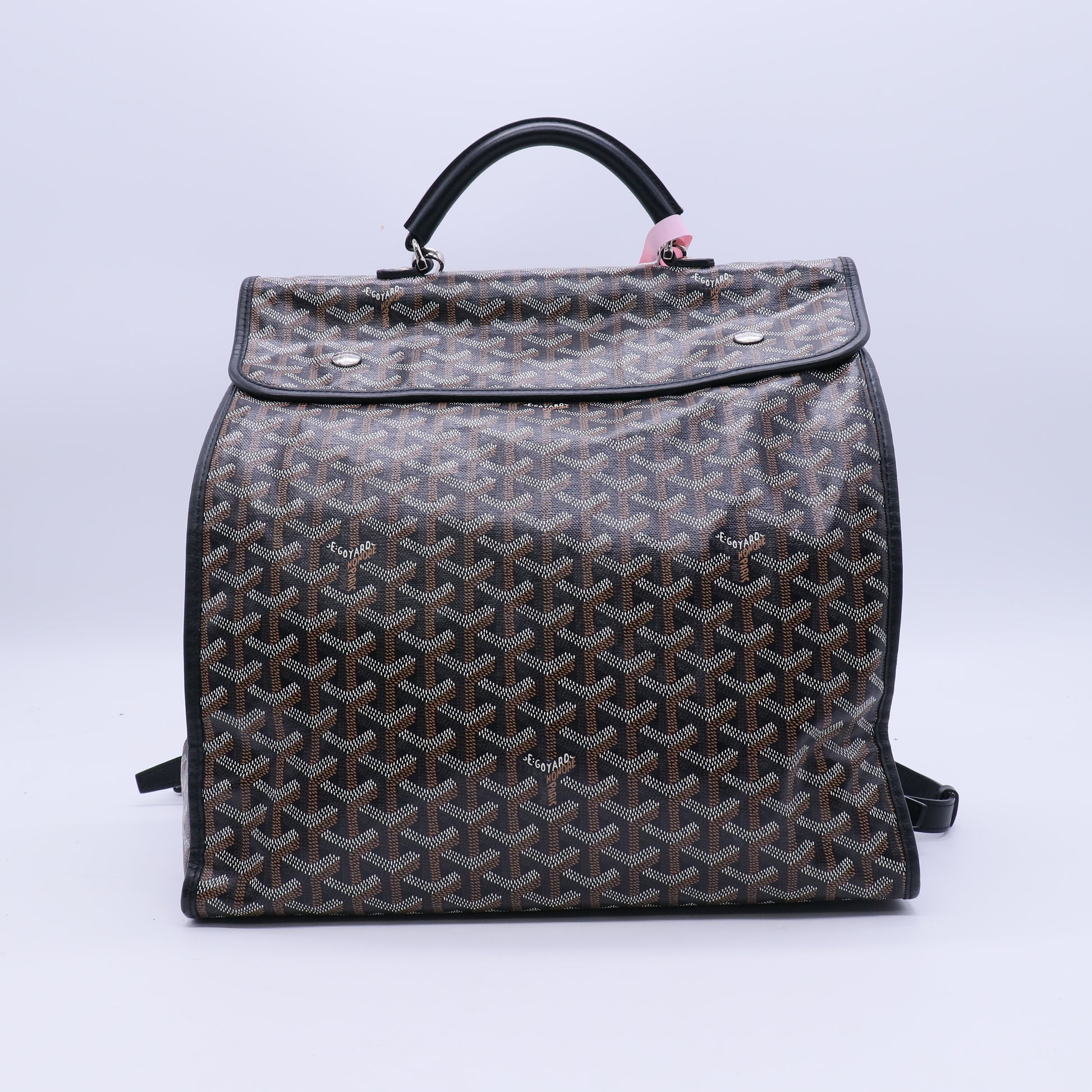 Goyard Black Chevron Print Coated Canvas Saint-Leger Bag twins LDJ3904