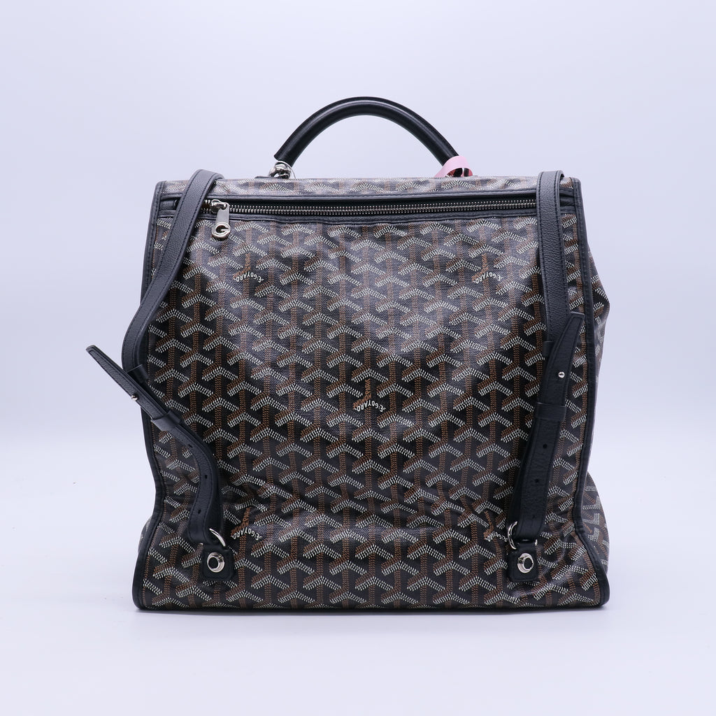 Goyard Black Chevron Print Coated Canvas Saint-Leger Bag twins LDJ3904