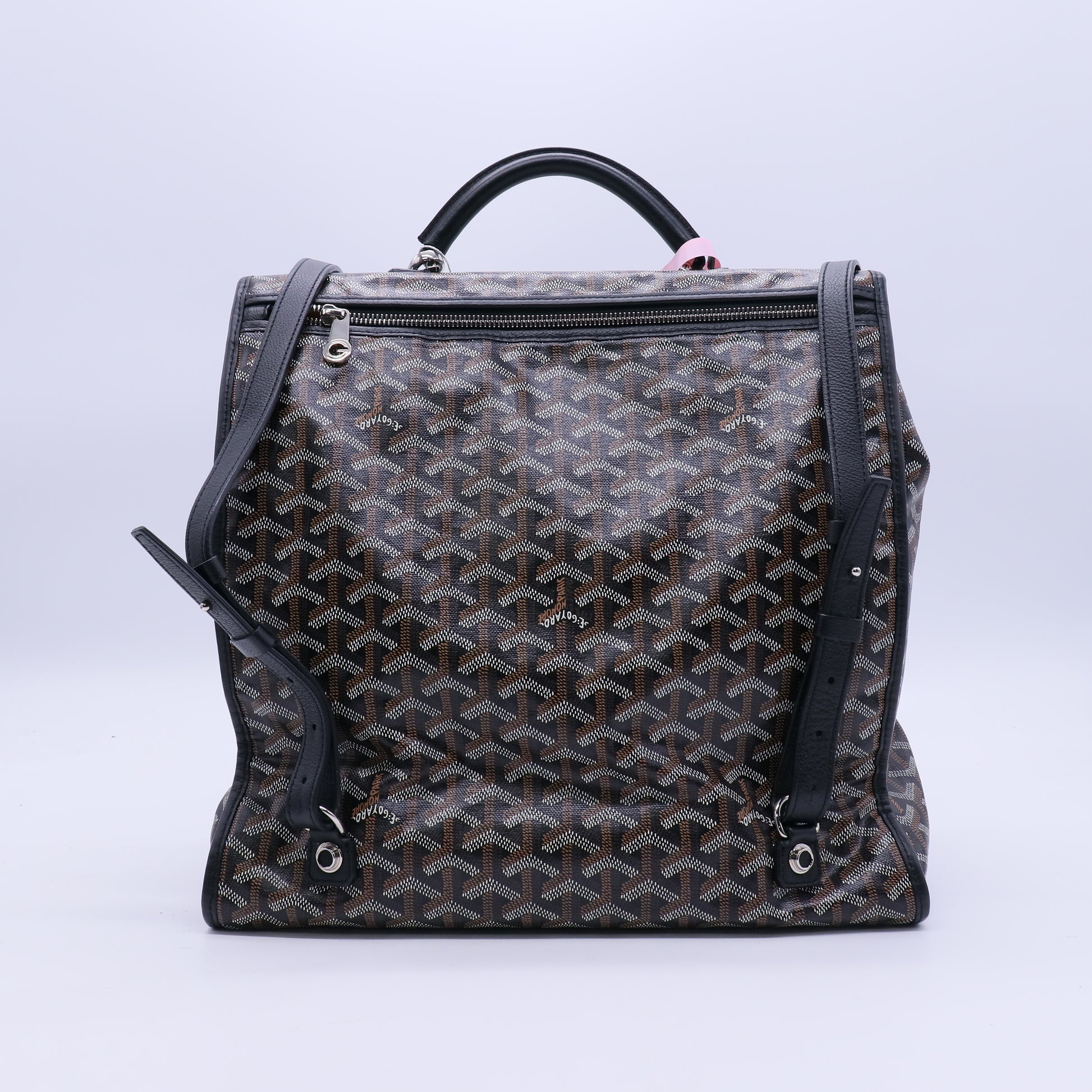 Goyard Black Chevron Print Coated Canvas Saint-Leger Bag twins LDJ3904