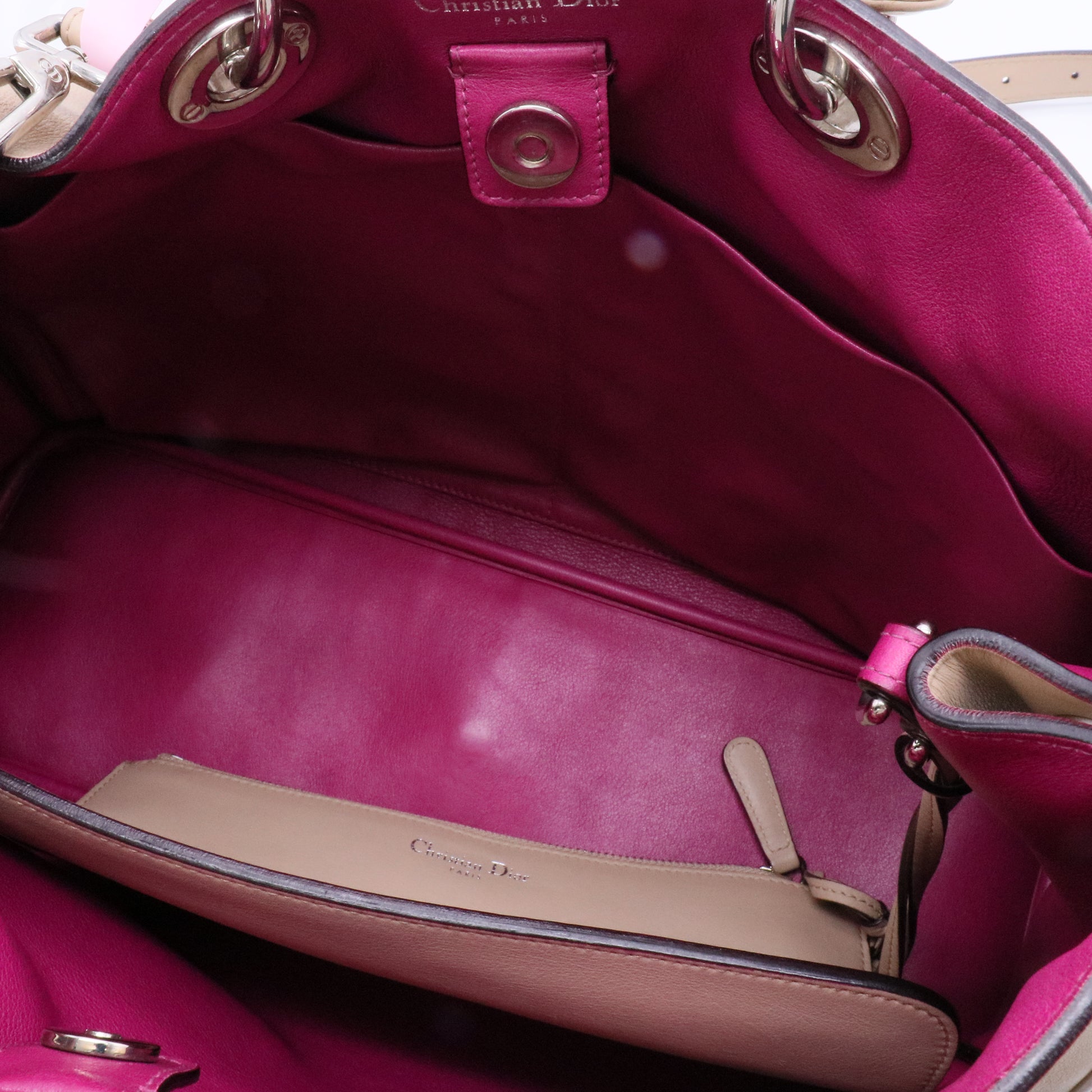 Beige Leather Large Diorissimo Tote Bag twins