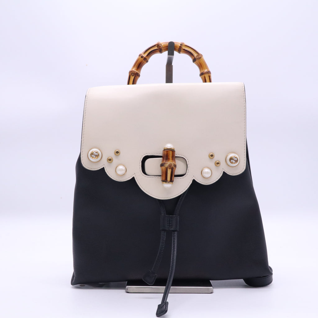 Gucci Pearly Peony Backpack - Black Backpacks Twins B21750