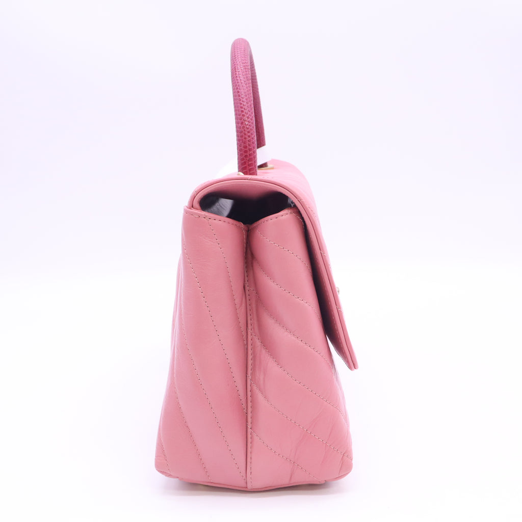 Chanel Medium Lizard-Trimmed Coco Handle Bag B24472