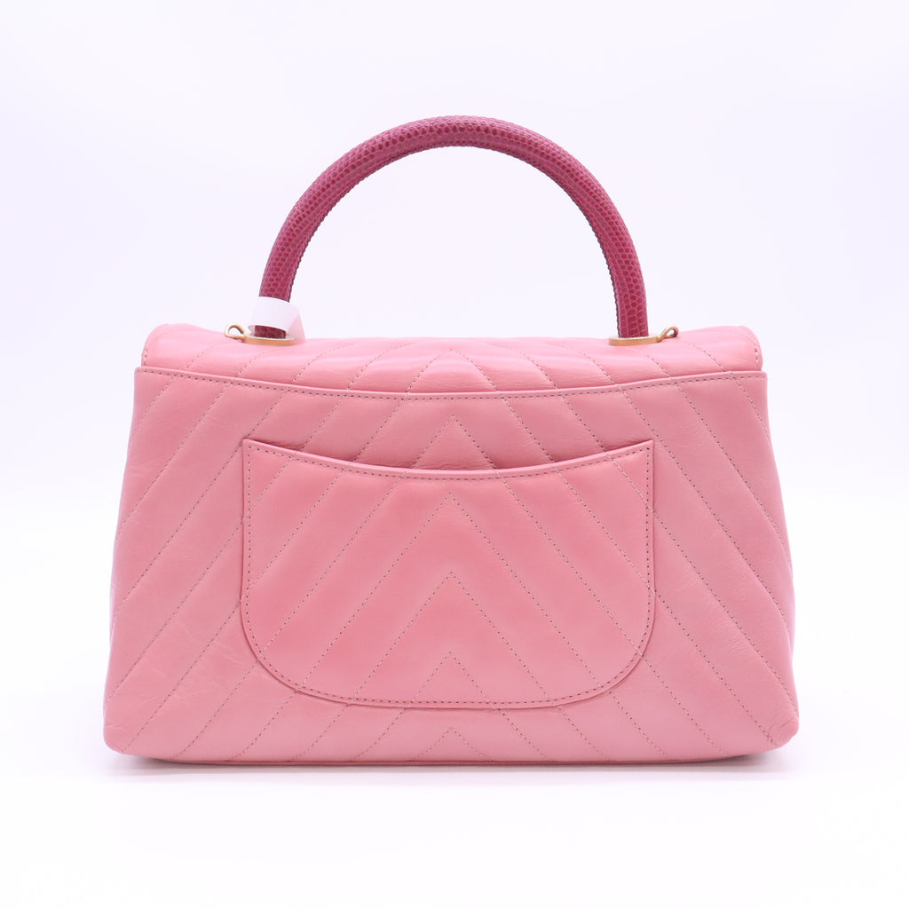Chanel Medium Lizard-Trimmed Coco Handle Bag B24472