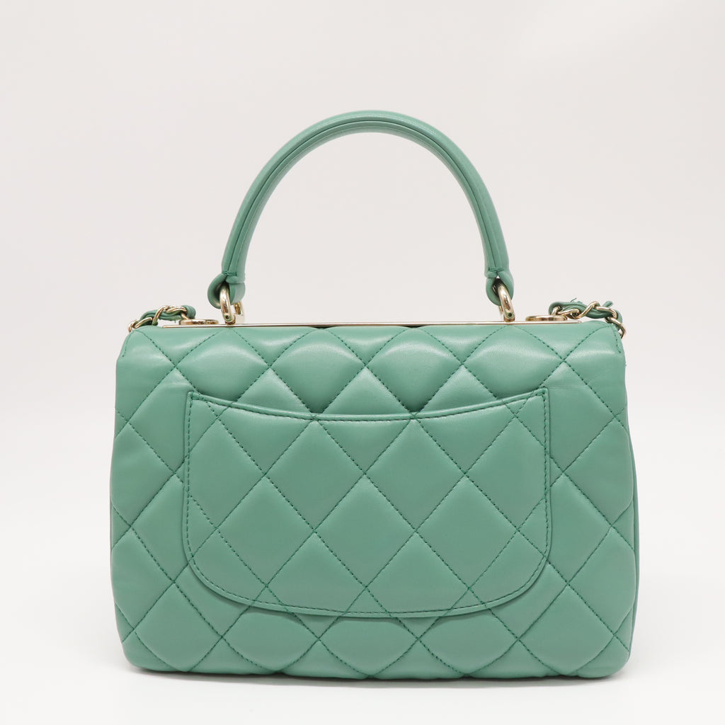 Trendy CC Top Handle Bag Quilted Lambskin Small Twins B22893