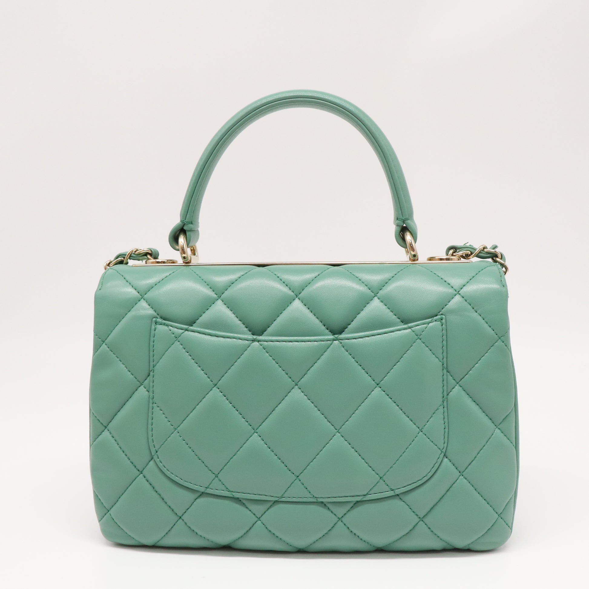 Trendy CC Top Handle Bag Quilted Lambskin Small Twins B22893