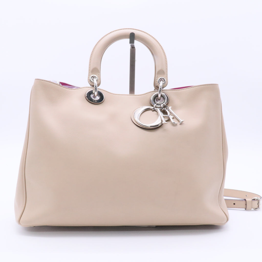 Beige Leather Large Diorissimo Tote Bag twins