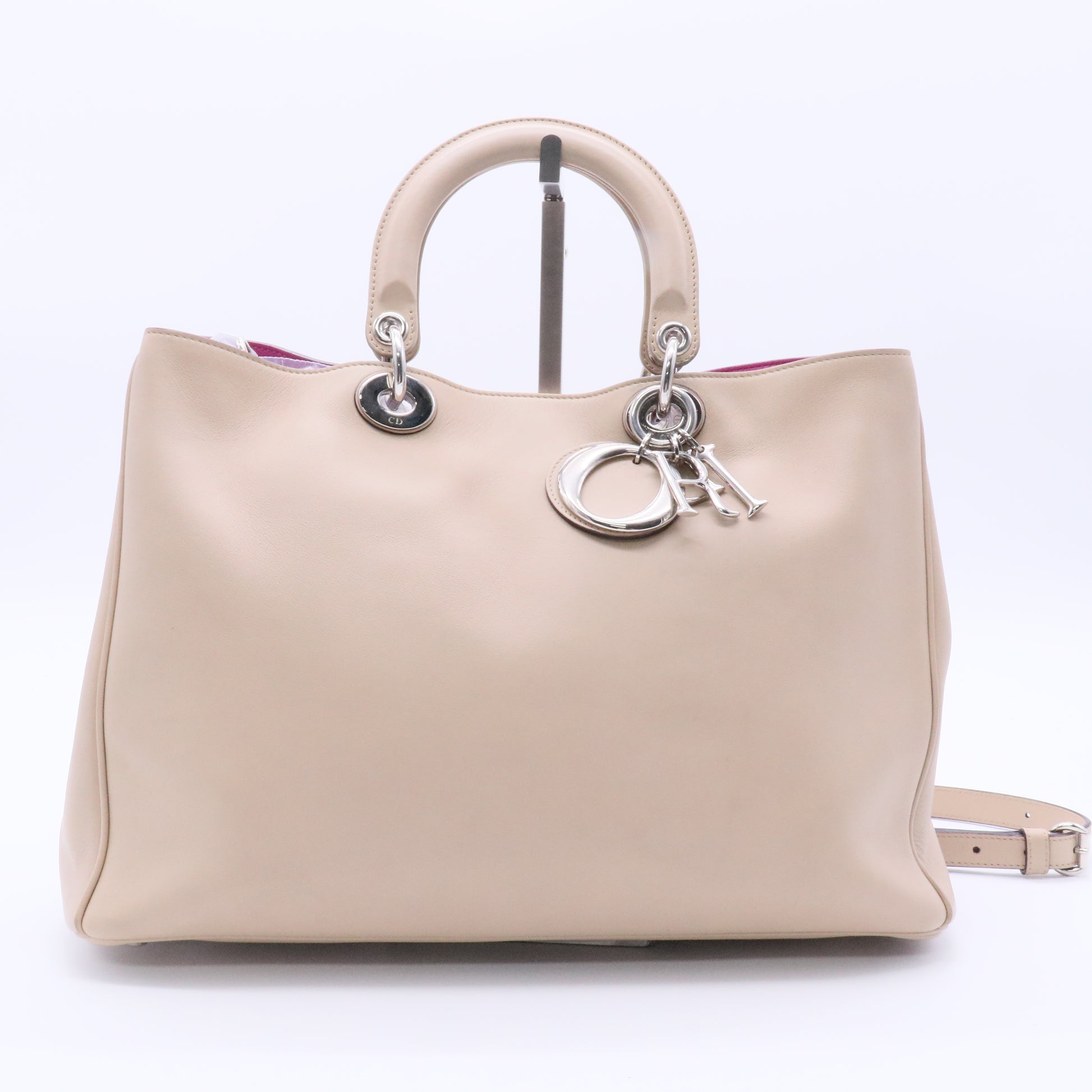 Beige Leather Large Diorissimo Tote Bag twins