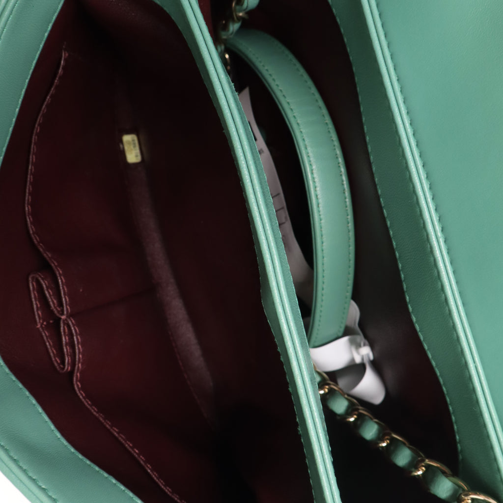 Trendy CC Top Handle Bag Quilted Lambskin Small Twins B22893